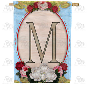 Rose Wood Monogram Double Sided House Flag