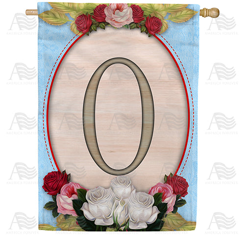 Rose Wood Monogram Double Sided House Flag