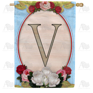 Rose Wood Monogram Double Sided House Flag