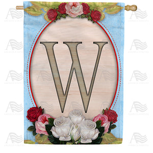Rose Wood Monogram Double Sided House Flag