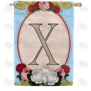 Rose Wood Monogram Double Sided House Flag