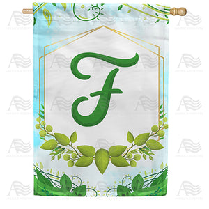 Rose Greenery Monogram Double Sided House Flag