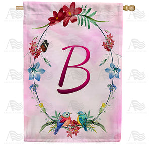 Ring Of Nature Monogram Double Sided House Flag