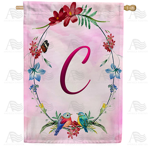 Ring Of Nature Monogram Double Sided House Flag