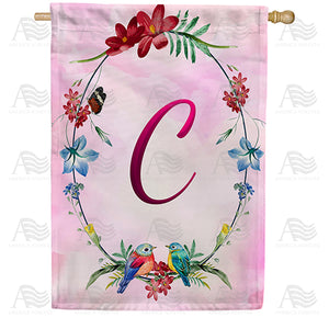 Ring Of Nature Monogram Double Sided House Flag