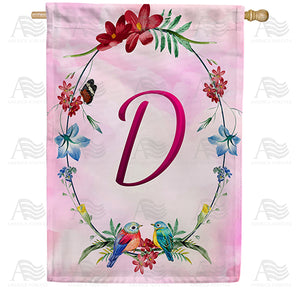 Ring Of Nature Monogram Double Sided House Flag