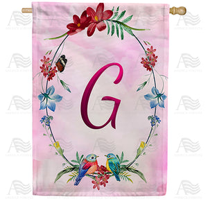 Ring Of Nature Monogram Double Sided House Flag