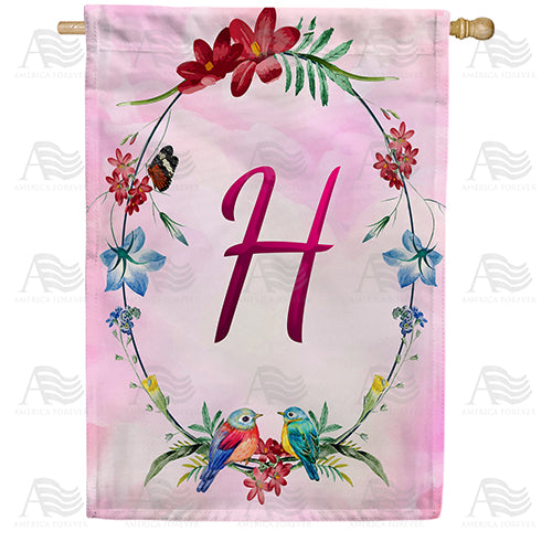 Ring Of Nature Monogram Double Sided House Flag