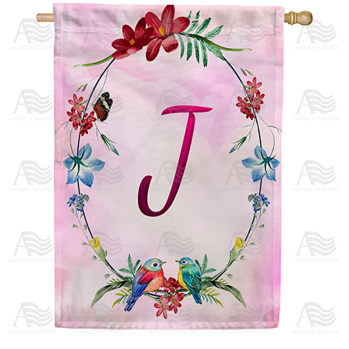 Ring Of Nature Monogram Double Sided House Flag