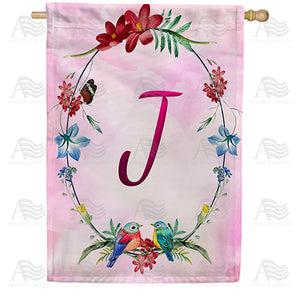 Ring Of Nature Monogram Double Sided House Flag