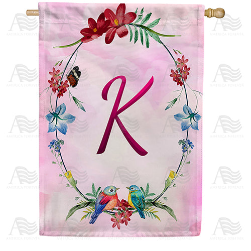 Ring Of Nature Monogram Double Sided House Flag