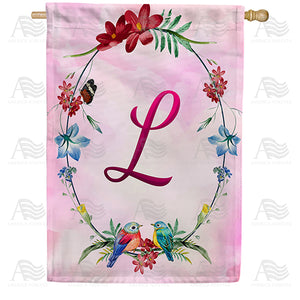 Ring Of Nature Monogram Double Sided House Flag