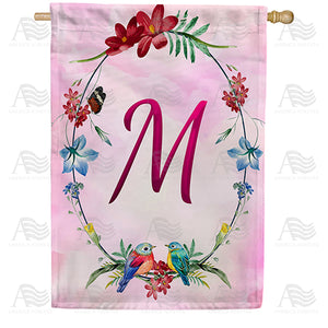 Ring Of Nature Monogram Double Sided House Flag
