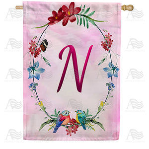 Ring Of Nature Monogram Double Sided House Flag