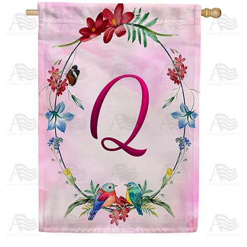 Ring Of Nature Monogram Double Sided House Flag