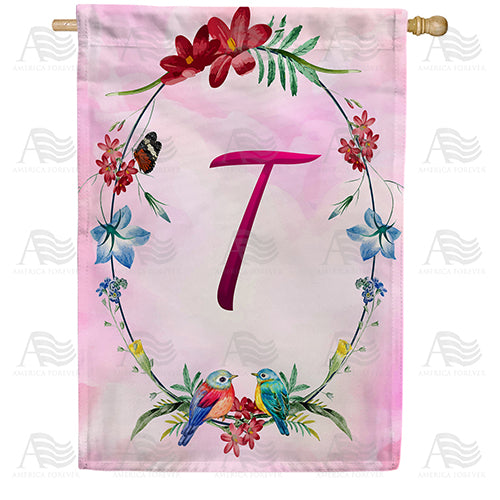 Ring Of Nature Monogram Double Sided House Flag