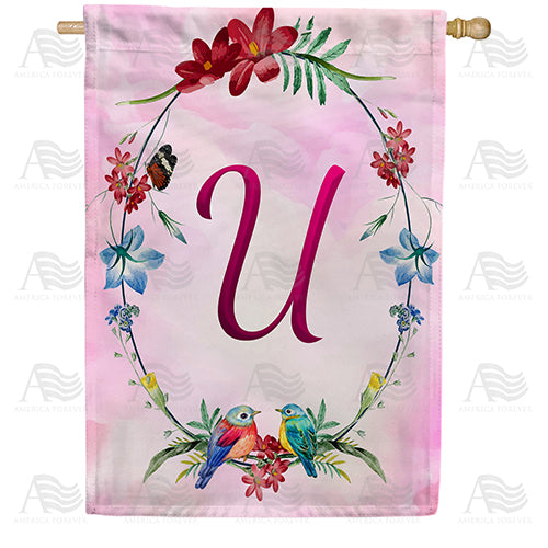 Ring Of Nature Monogram Double Sided House Flag