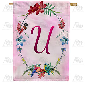 Ring Of Nature Monogram Double Sided House Flag