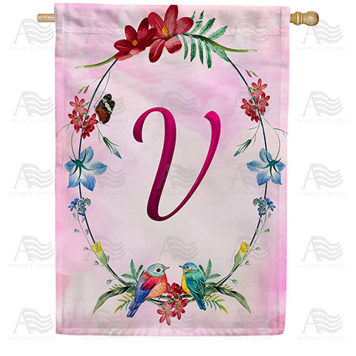 Ring Of Nature Monogram Double Sided House Flag