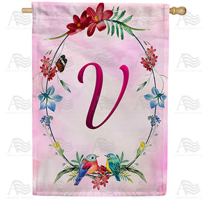 Ring Of Nature Monogram Double Sided House Flag