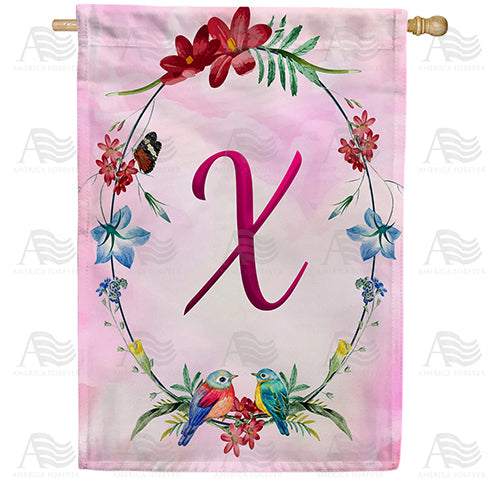Ring Of Nature Monogram Double Sided House Flag