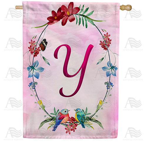 Ring Of Nature Monogram Double Sided House Flag