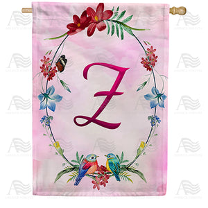Ring Of Nature Monogram Double Sided House Flag