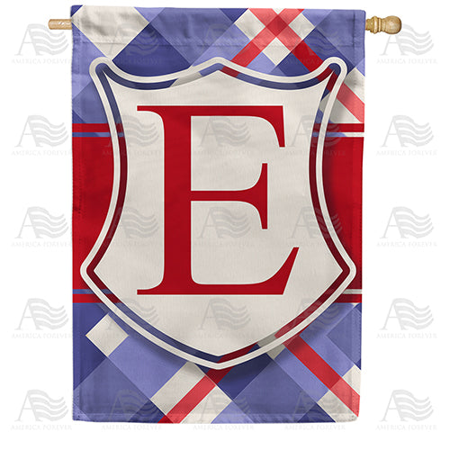 Patriotic Shield Monogram Double Sided House Flag