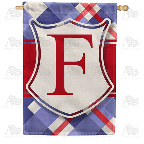 Patriotic Shield Monogram Double Sided House Flag