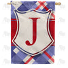Patriotic Shield Monogram Double Sided House Flag