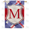 Patriotic Shield Monogram Double Sided House Flag