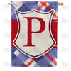 Patriotic Shield Monogram Double Sided House Flag
