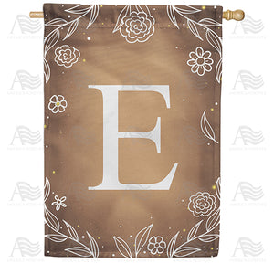 Bronze Floral Monogram Double Sided House Flag
