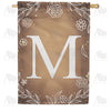 Bronze Floral Monogram Double Sided House Flag