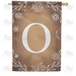 Bronze Floral Monogram Double Sided House Flag