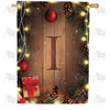 Wood Panel Lights Monogram Double Sided House Flag