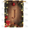 Wood Panel Lights Monogram Double Sided House Flag