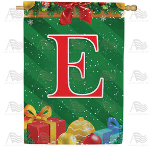 Merry Christmas Monogram Double Sided House Flag