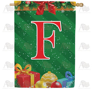 Merry Christmas Monogram Double Sided House Flag