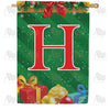 Merry Christmas Monogram Double Sided House Flag