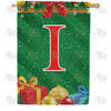 Merry Christmas Monogram Double Sided House Flag