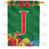 Merry Christmas Monogram Double Sided House Flag