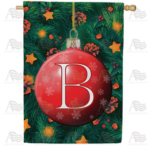 Christmas Ball Monogram Double Sided House Flag