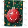 Christmas Ball Monogram Double Sided House Flag