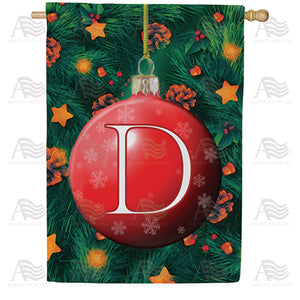 Christmas Ball Monogram Double Sided House Flag