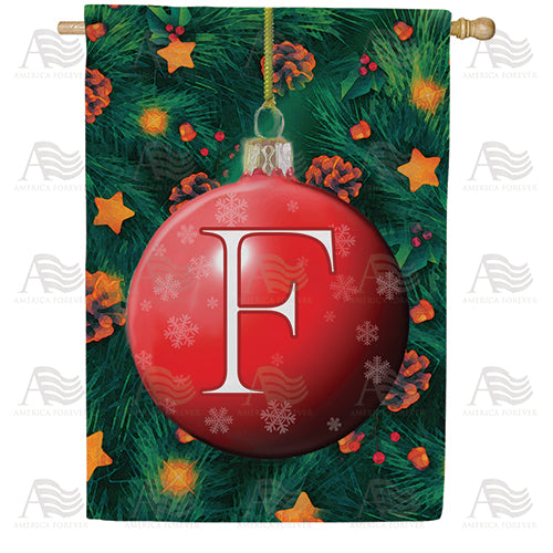 Christmas Ball Monogram Double Sided House Flag