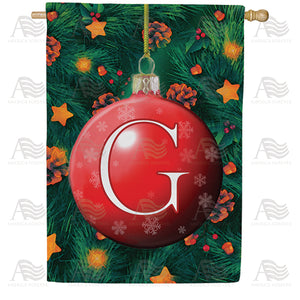 Christmas Ball Monogram Double Sided House Flag