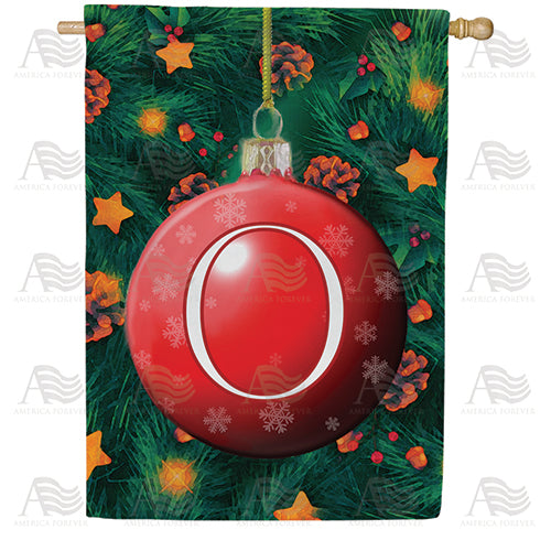 Christmas Ball Monogram Double Sided House Flag