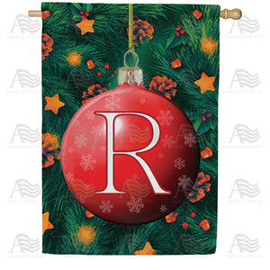Christmas Ball Monogram Double Sided House Flag