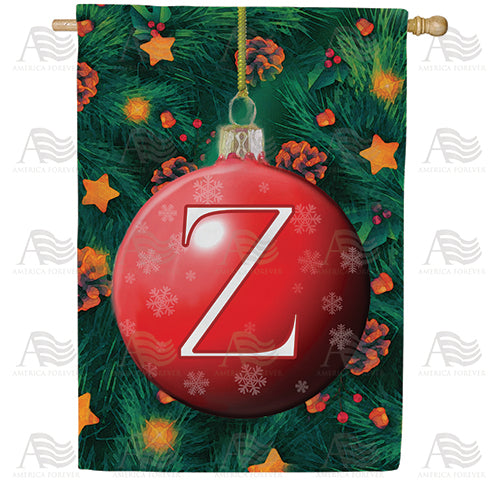 Christmas Ball Monogram Double Sided House Flag